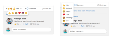 A/B test for reactions